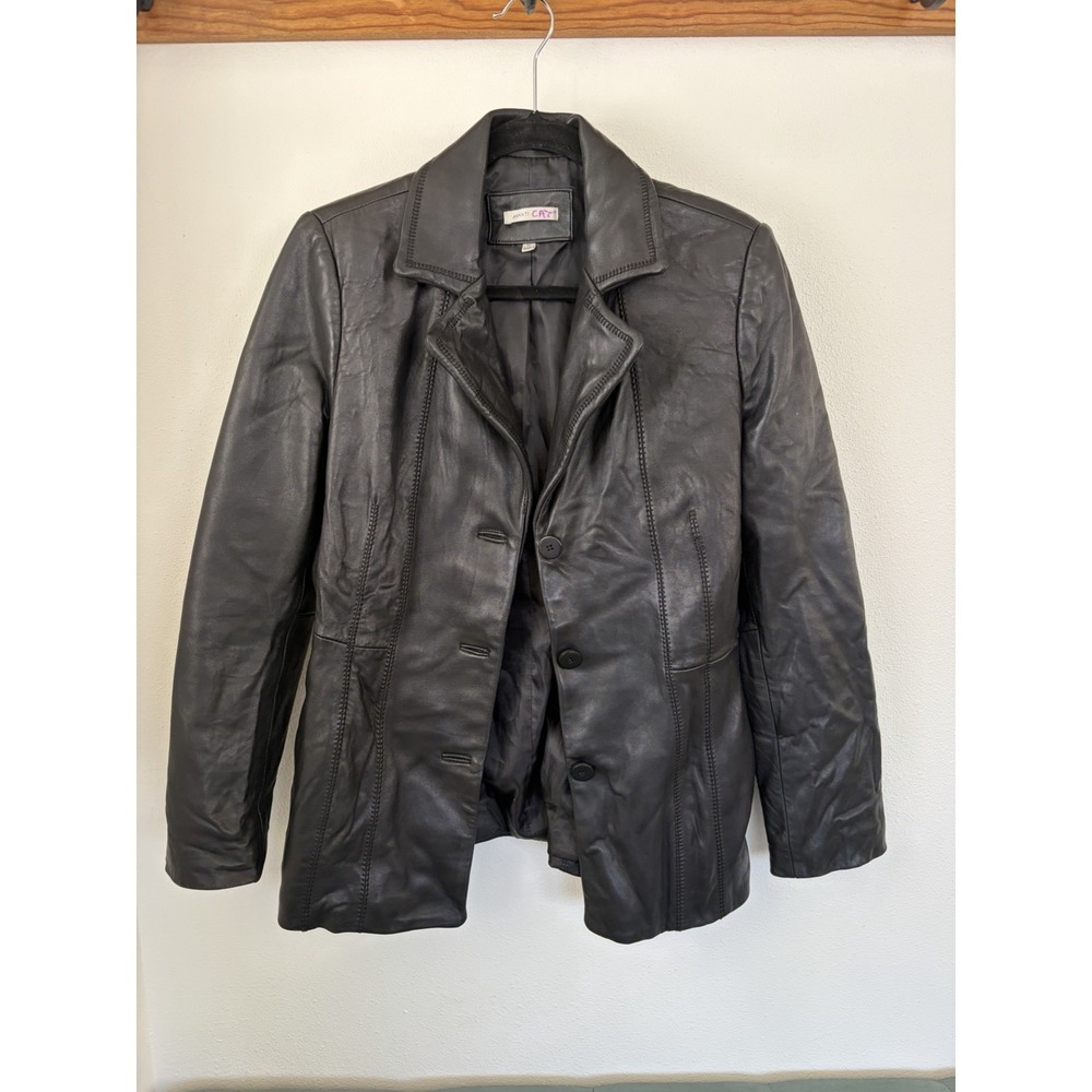 Avanti Black‎ Leather Women's Jacket Size Medium Classic Style Soft Leather